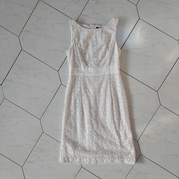 Chaps White Lace Dress Size Small - Picture 2 of 3